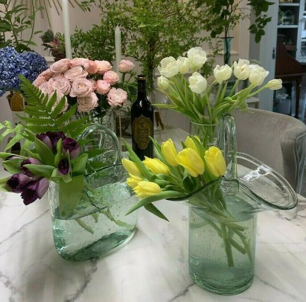 Muxing Glas Blumenvase Handtasche geformt klar Vase Aquarium